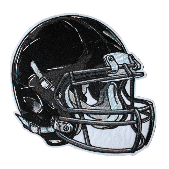 blank black football helmet Football Helmet in Variety Color Chenille Embroidery Patches Black / 9(H) X 8(W)