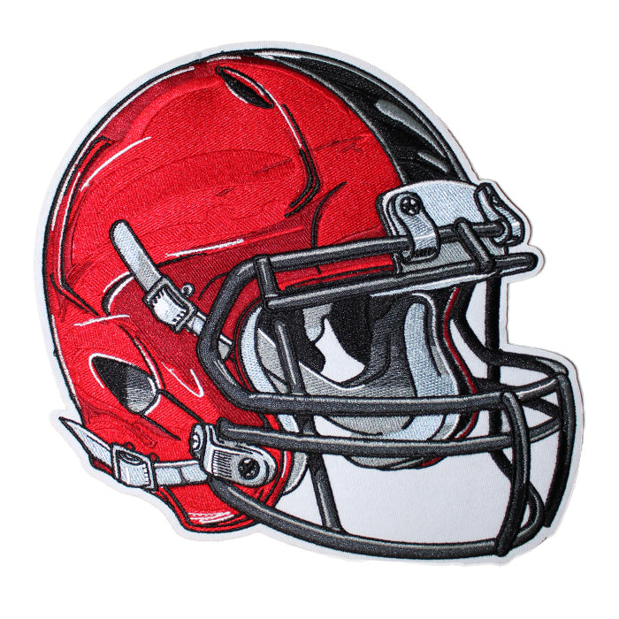 black and red football helmet Football Helmet in Variety Color Embroidery Patches Red / 9(H) X 8(W)