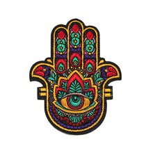 Load image into Gallery viewer, Hamsa Jewish symbol, Amulet of Happiness, Luck, Health, and Good Fortune Embroidery Patch