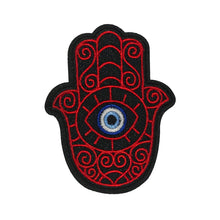 Load image into Gallery viewer, Hamsa Evil Eye Moss Wall Protect Your Space Hand Embroidery Patch