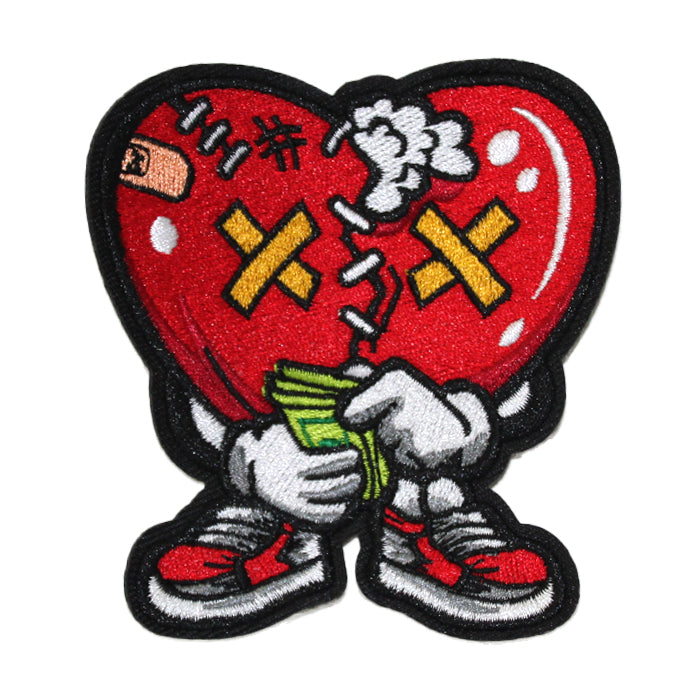 Bandage Eyes Hustling Broken Heart Counting Money Stack Embroidery Patch