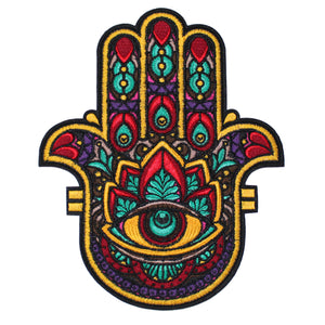 Hamsa Jewish symbol, Amulet of Happiness, Luck, Health, and Good Fortune Embroidery Patch
