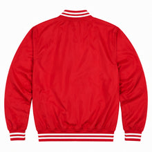 Load image into Gallery viewer, Premium Blank Varsity Bomber Jacket – Lightweight Polyester Baseball Red Jacket for Men & Women