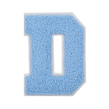 Load image into Gallery viewer, Letter Varsity Alphabets A to Z Baby Blue Chenille & White Felt 2.5 Inch