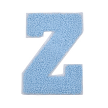 Load image into Gallery viewer, Letter Varsity Alphabets A to Z Baby Blue Chenille & White Felt 2.5 Inch