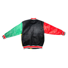 Load image into Gallery viewer, Varsity Premium Quality Polyester Black Yellow Body & Red Green PU Sleeve Jacket
