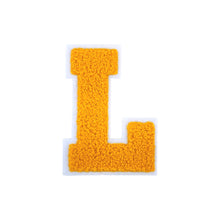 Load image into Gallery viewer, Letter Varsity Alphabets A to Z Yellow Chenille & White Felt 2.5 Inch