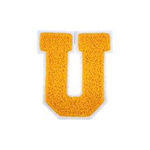 Load image into Gallery viewer, Letter Varsity Alphabets A to Z Yellow Chenille & White Felt 2.5 Inch