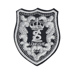Silver Thread Royal Crown Design Embroidery Patch