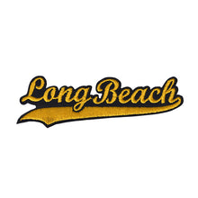 Load image into Gallery viewer, Varsity City Name Long Beach in Multicolor Embroidery Patch