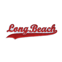 Load image into Gallery viewer, Varsity City Name Long Beach in Multicolor Embroidery Patch