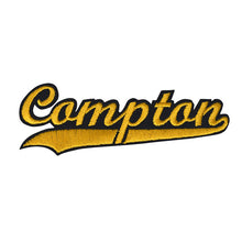 Load image into Gallery viewer, Varsity City Name Compton in Multicolor Embroidery Patch