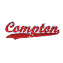 Load image into Gallery viewer, Varsity City Name Compton in Multicolor Embroidery Patch