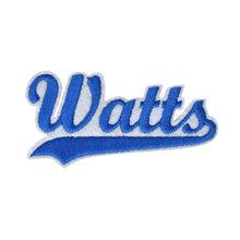 Load image into Gallery viewer, Varsity City Name Watts in Multicolor Embroidery Patch