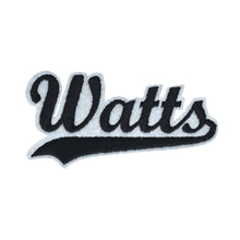 Load image into Gallery viewer, Varsity City Name Watts in Multicolor Embroidery Patch