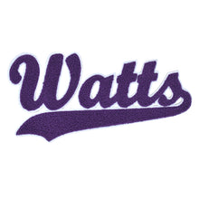 Load image into Gallery viewer, Varsity City Name Watts in Multicolor Chenille Patch