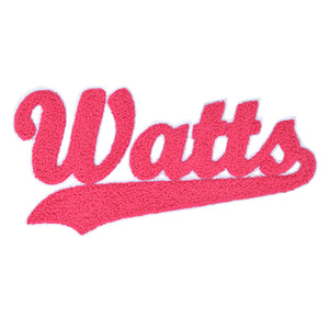 Varsity City Name Watts in Multicolor Chenille Patch