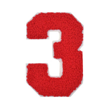 Load image into Gallery viewer, Varsity Numbers Red Chenille & White Felt
