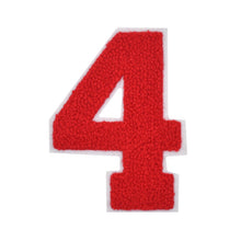 Load image into Gallery viewer, Varsity Numbers Red Chenille & White Felt