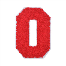 Load image into Gallery viewer, Varsity Numbers Red Chenille & White Felt