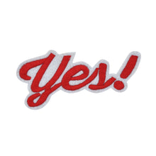 Load image into Gallery viewer, Wording 'Yes!' in Multicolor Embroidery Stitch