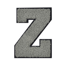 Load image into Gallery viewer, Letter Varsity Alphabets A to Z Grey Chenille & Black Felt 8 Inch