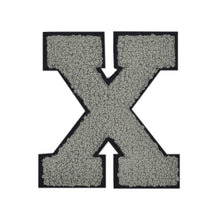 Load image into Gallery viewer, Letter Varsity Alphabets A to Z Grey Chenille & Black Felt 2.5 Inch