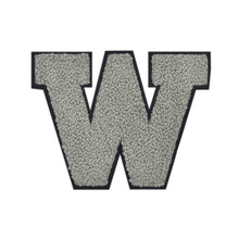 Load image into Gallery viewer, Letter Varsity Alphabets A to Z Grey Chenille & Black Felt 2.5 Inch