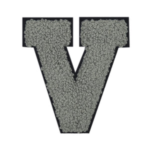 Letter Varsity Alphabets A to Z Grey Black 2.5 Inch