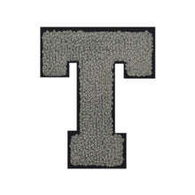 Load image into Gallery viewer, Letter Varsity Alphabets A to Z Grey Chenille & Black Felt 8 Inch
