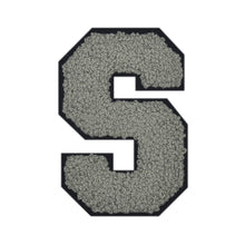 Load image into Gallery viewer, Letter Varsity Alphabets A to Z Grey Chenille & Black Felt 8 Inch