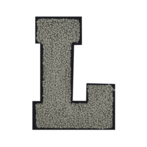 Letter Varsity Alphabets A to Z Grey Black 8 Inch