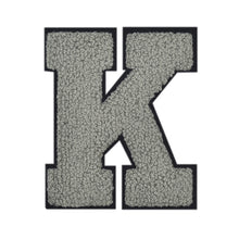 Load image into Gallery viewer, Letter Varsity Alphabets A to Z Grey Chenille & Black Felt 8 Inch