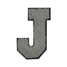 Load image into Gallery viewer, Letter Varsity Alphabets A to Z Grey Chenille & Black Felt 6 Inch
