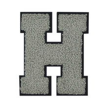 Load image into Gallery viewer, Letter Varsity Alphabets A to Z Grey Chenille & Black Felt 6 Inch