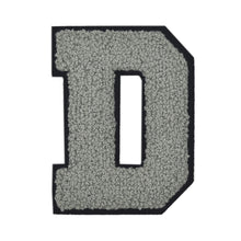 Load image into Gallery viewer, Letter Varsity Alphabets A to Z Grey Chenille & Black Felt 4 Inch
