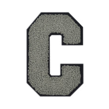 Load image into Gallery viewer, Letter Varsity Alphabets A to Z Grey Chenille & Black Felt 2.5 Inch
