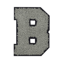 Load image into Gallery viewer, Letter Varsity Alphabets A to Z Grey Chenille & Black Felt 8 Inch