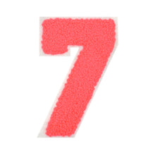 Load image into Gallery viewer, Varsity Numbers Neon Coral Chenille & White Felt