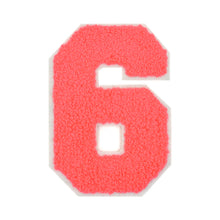 Load image into Gallery viewer, Varsity Numbers Neon Coral Chenille & White Felt