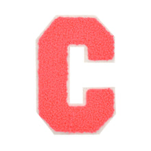 Load image into Gallery viewer, Letter Varsity Alphabets A to Z Neon Coral Chenille & White Felt 2.5 Inch