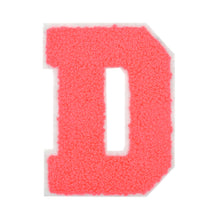 Load image into Gallery viewer, Letter Varsity Alphabets A to Z Neon Coral Chenille & White Felt 4 Inch