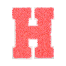 Load image into Gallery viewer, Letter Varsity Alphabets A to Z Neon Coral Chenille & White Felt 8 Inch