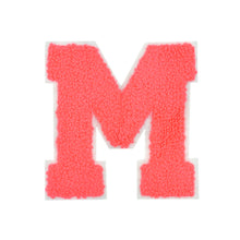 Load image into Gallery viewer, Letter Varsity Alphabets A to Z Neon Coral Chenille & White Felt 8 Inch