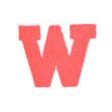 Load image into Gallery viewer, Letter Varsity Alphabets A to Z Neon Coral Chenille & White Felt 2.5 Inch