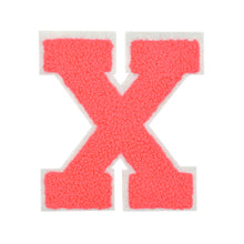 Load image into Gallery viewer, Letter Varsity Alphabets A to Z Neon Coral Chenille & White Felt 2.5 Inch
