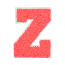 Load image into Gallery viewer, Letter Varsity Alphabets A to Z Neon Coral Chenille & White Felt 6 Inch