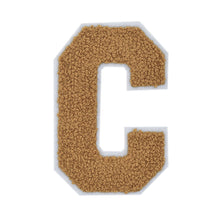 Load image into Gallery viewer, Letter Varsity Alphabets A to Z Light Brown Brandy Chenille & White Felt Tan Color 8 Inch