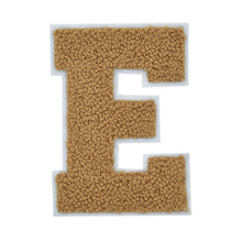 Load image into Gallery viewer, Letter Varsity Alphabets A to Z Light Brown Brandy Chenille & White Felt Tan Color 6 Inch