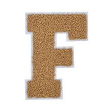 Load image into Gallery viewer, Letter Varsity Alphabets A to Z Light Brown Brandy Chenille & White Felt Tan Color 2.5 Inch